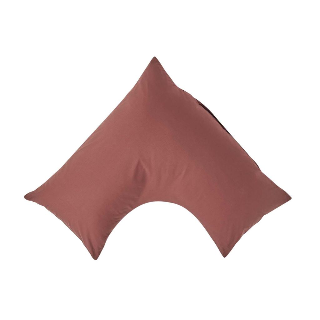 HOMESCAPES Kissenbezug V Form Fadenzahl 200 braun