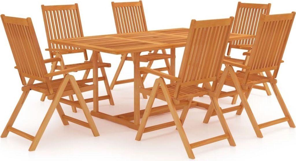 7-tlg. Garten-Essgruppe Massivholz Teak , Gartenmöbel-Sets Design 2024