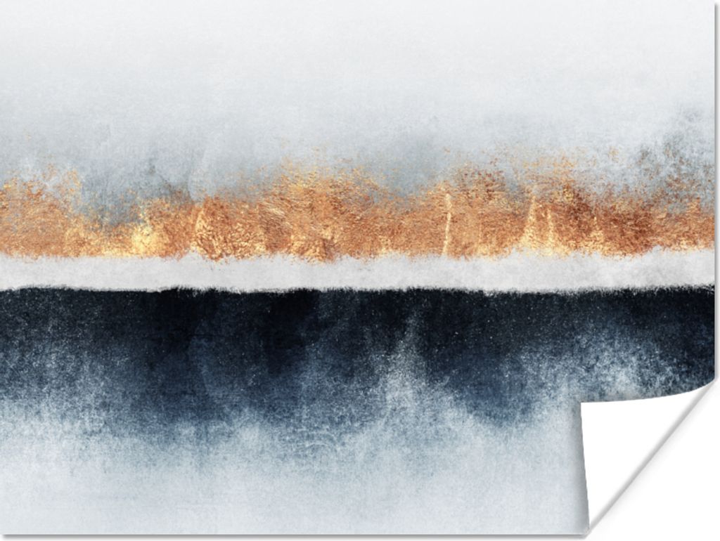 MuchoWow Poster Gold - Abstrakt - Design 160x120 cm - Foto Plakat
