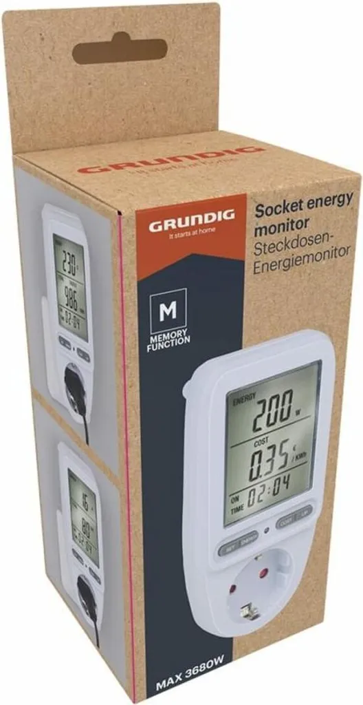 Prise avec Moniteur d'Énergie et Programmateur Intelligent 14,5 cm - 8