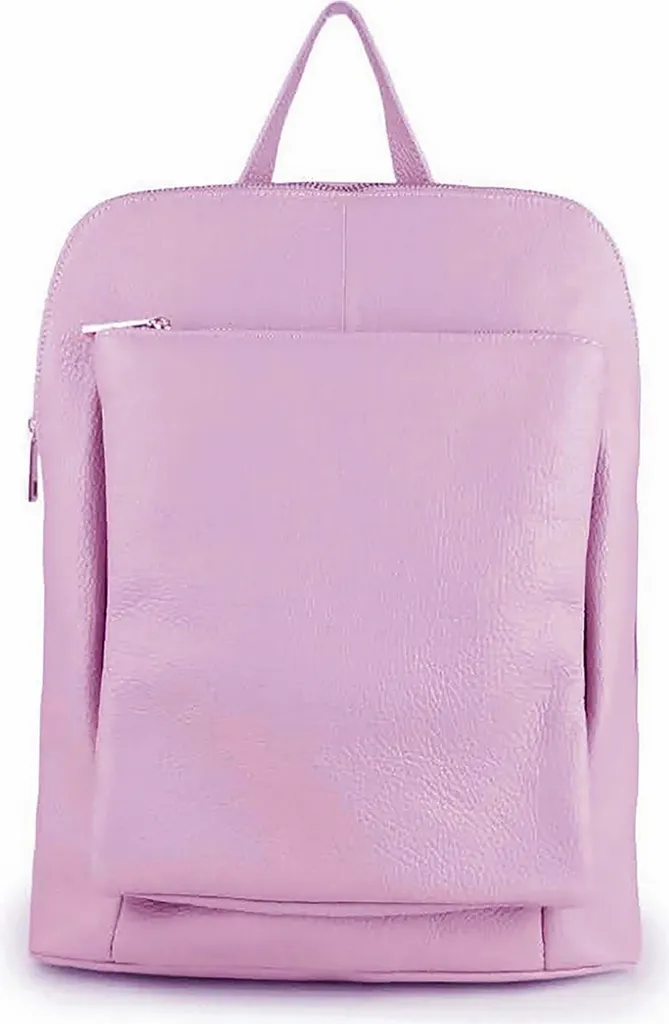 Petit sac à dos de ville lilas Florence en cuir souple design italien
