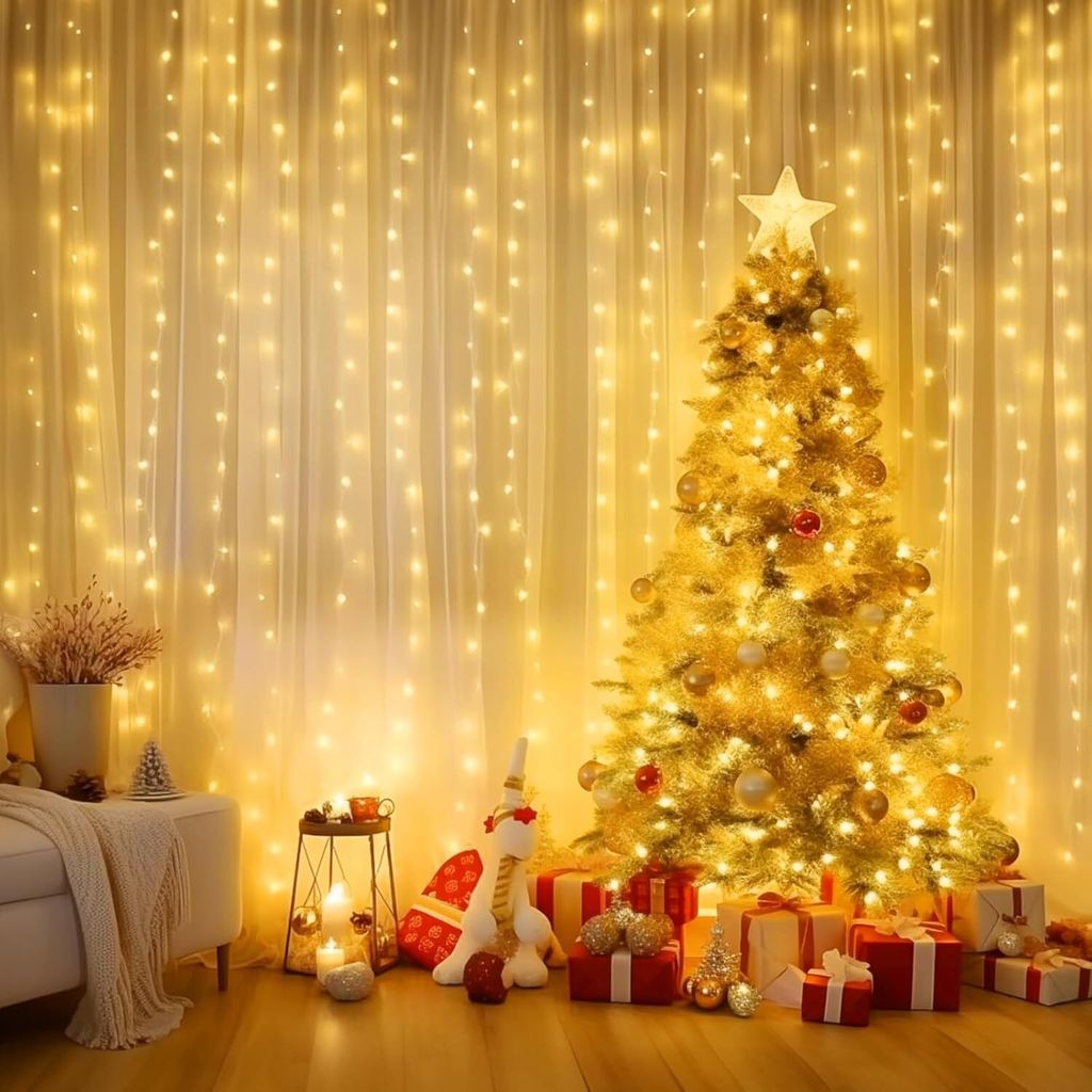 3X2M 200 LED tenda luminosa 8 modalità di luce impermeabile Immagine del prodotto 