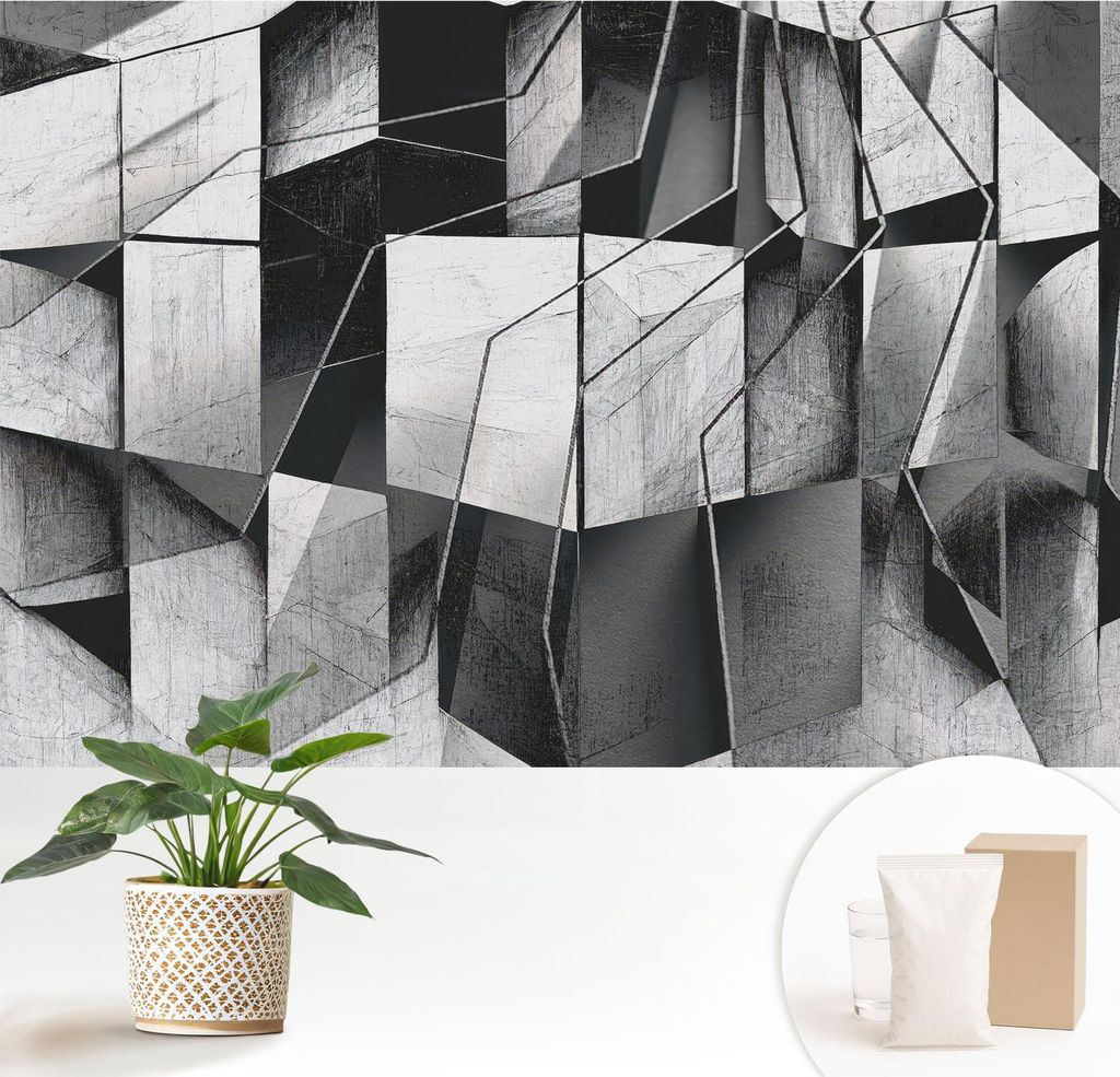 Fototapete - 152x104 cm - Tapete - Wandtapete - Wandbilder - Dekofolie - Tapete Folie - Wand - Dekoration - Wohnzimmer - Geometrische Abstraktion