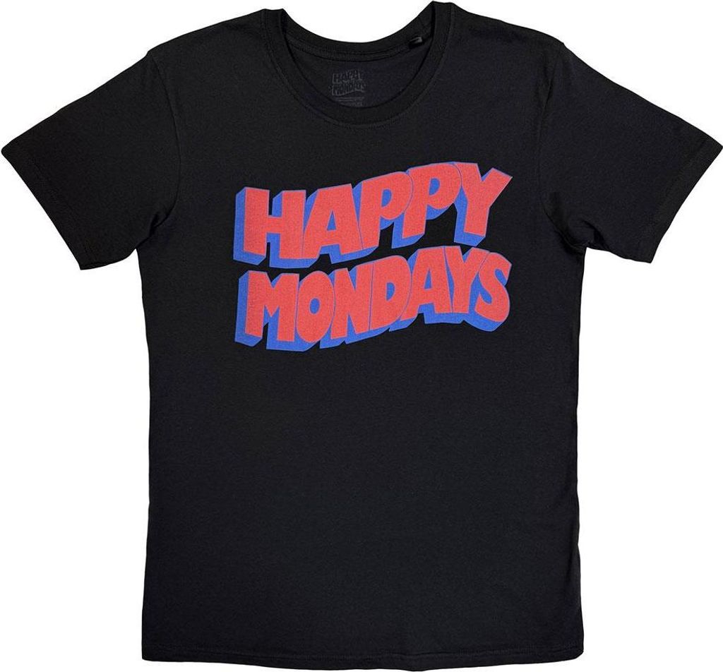Happy Mondays - T-Shirt für Herren/Damen Uni RO14763 (XXL) (Schwarz)