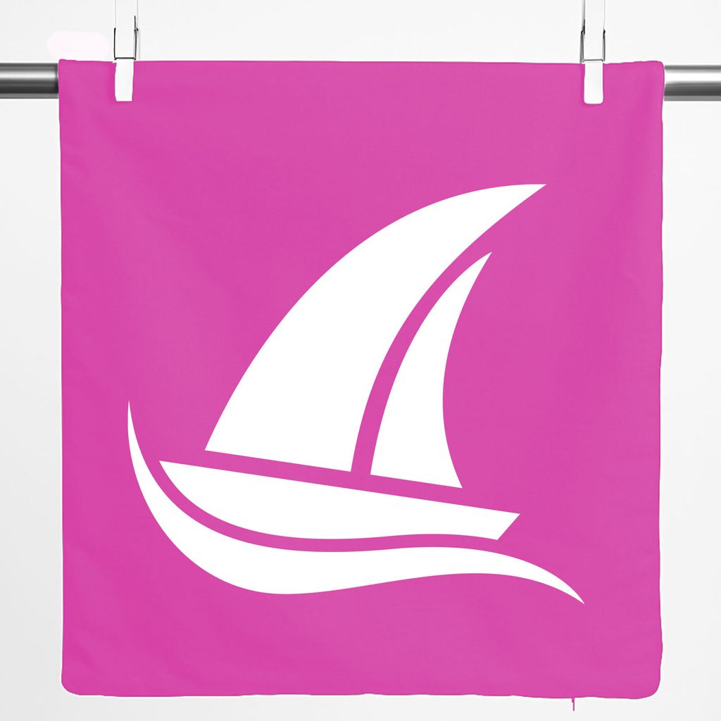 Huuraa Kissenbezug Segeln Segelboot 40x40cm Fuchsia Baumwolle Dekokissenbezug Geschenkidee