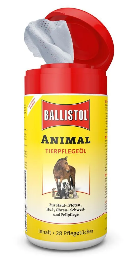 Ballistol Animal Salviette Cura Animali 28 pz - Protezione Naturale per Zampe e Orecchie