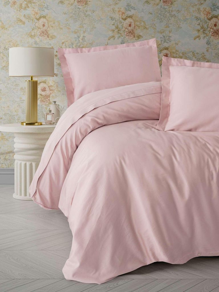 L'Essentiel Linge de Maison, Elegant - Powder, Satin-Bettbezug-Set für Einzelbetten (DE), Pulver, 100 % Baumwollsatin, 135 x 135 cm