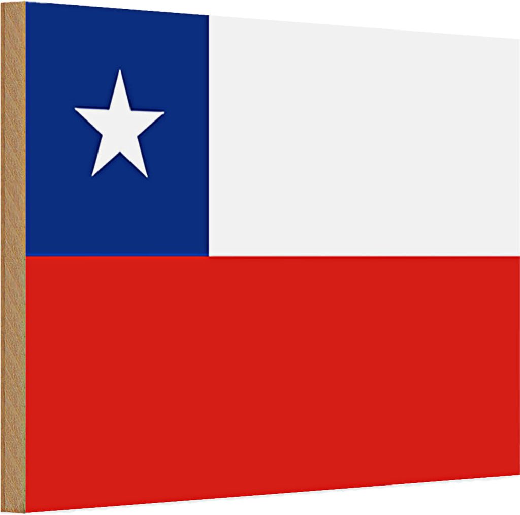Holzschild Flagge Chile 30x20cm Flag of Chile