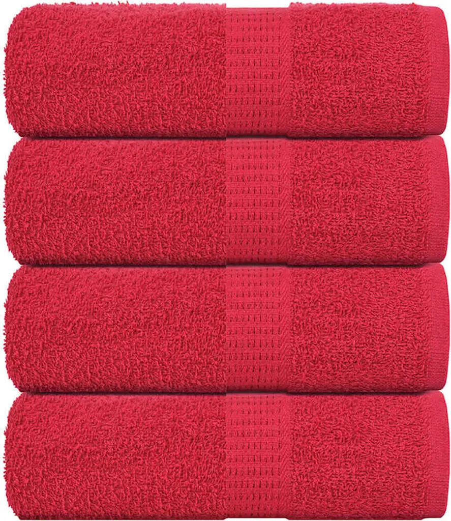 Asciugamani per Sapone Rossi 100% Cotone - 4 Pezzi 30x30 cm