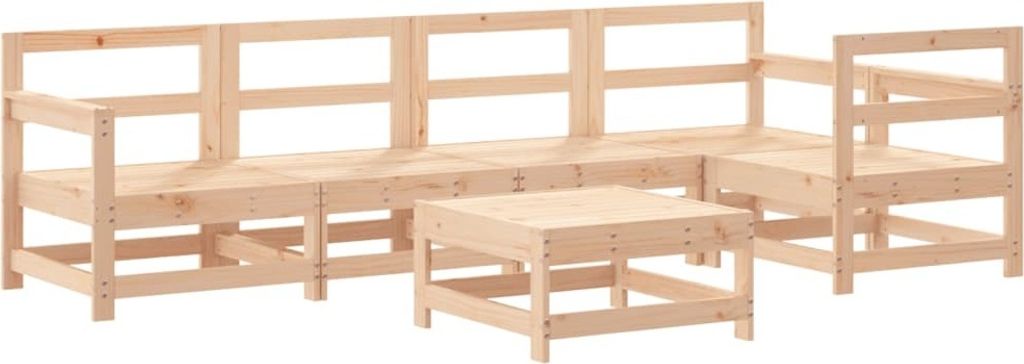 6-tlg. Garten-Lounge-Set Massivholz Kiefer