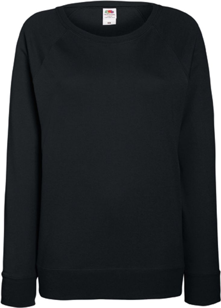 Fruit of the Loom - Lady-Fit Lightweight Raglan Sweat - Black - XS