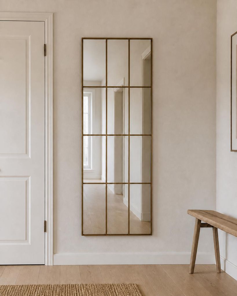 Hauptansicht des LunaMirror Bram Wandspiegels in Bronze, 165 x 60 cm