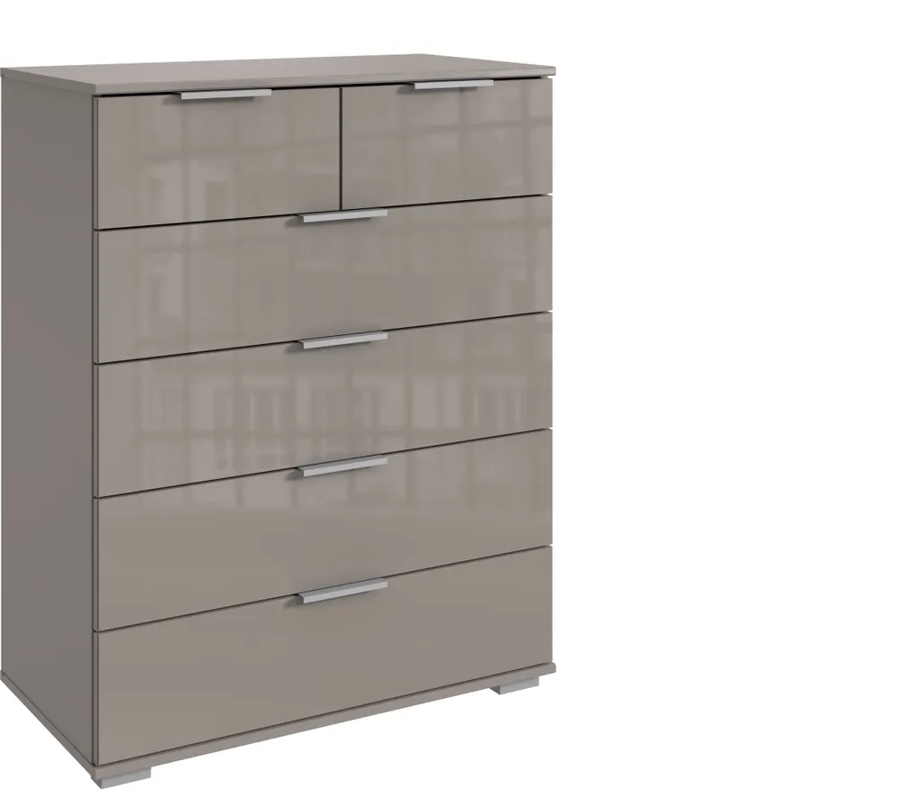Commode 6 tiroirs Easy Plus Saharagrau 82x102x42cm - Meuble moderne