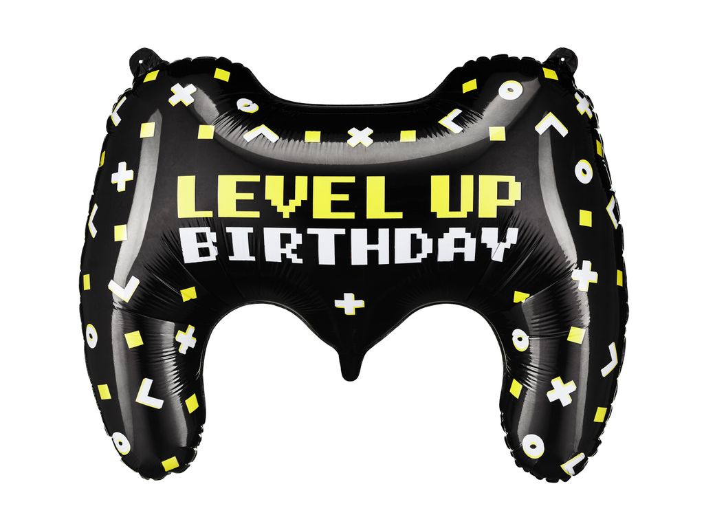 Folienballon Geburtstag Gamepad 60x45cm Schwarz / Gelb Produktbild 