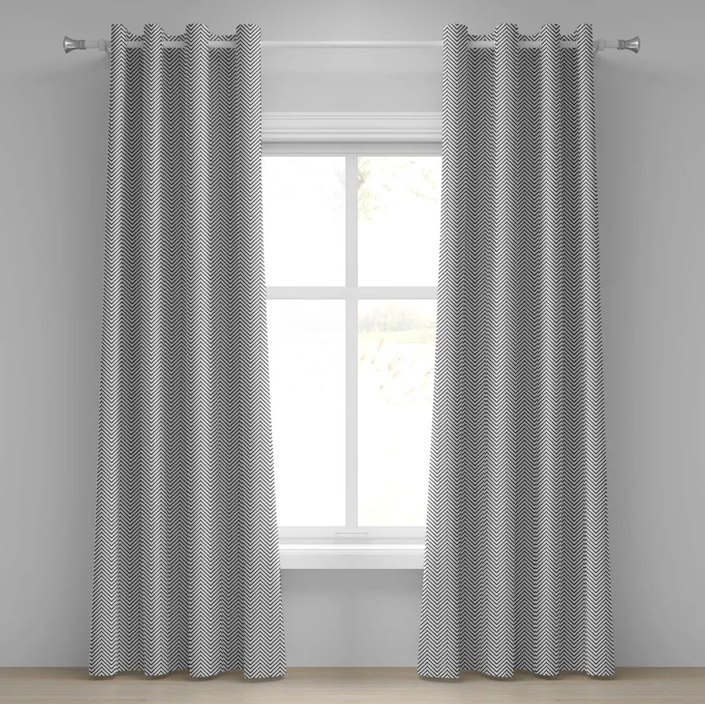 Tende Moderne ABAKUHAUS Bianco Nero - Design Geometrico Minimal