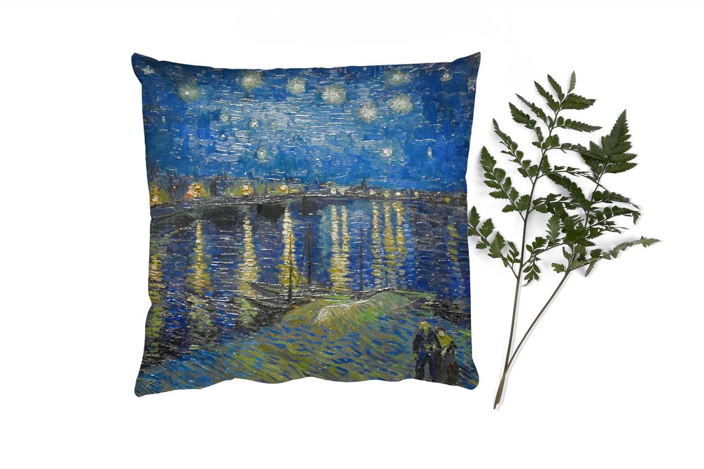 MuchoWow Zierkissen Sofakissen Wohnzimmer Dekokissen 45x45 cm Van Gogh - Brücke - Alte Meister - Schlafpolster - Polster für das Sofa