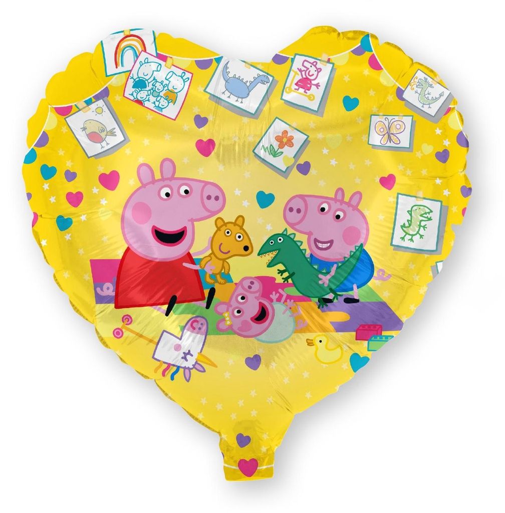 Peppa Pig Folienballon Herz Ø 45 cm Helium Ballon Produktbild 