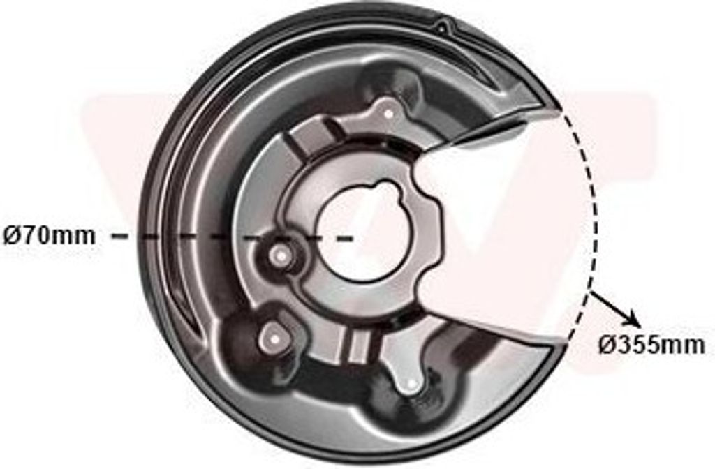 VAN WEZEL Spritzblech Bremsscheibe für VW TIGUAN (5N) Hinten Rechts 5839374 Ankerblech