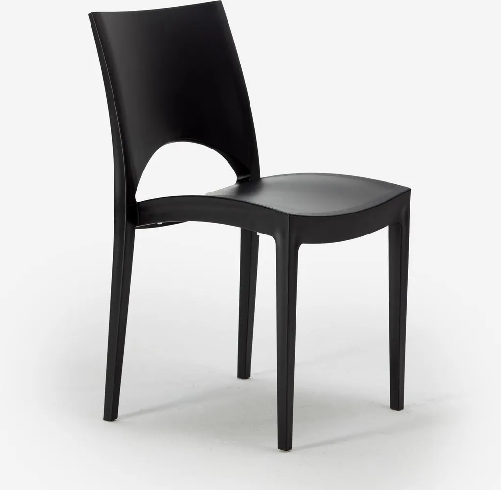 Chaise Empilable Paris Grand Soleil Noire - Résistance et Design Pro