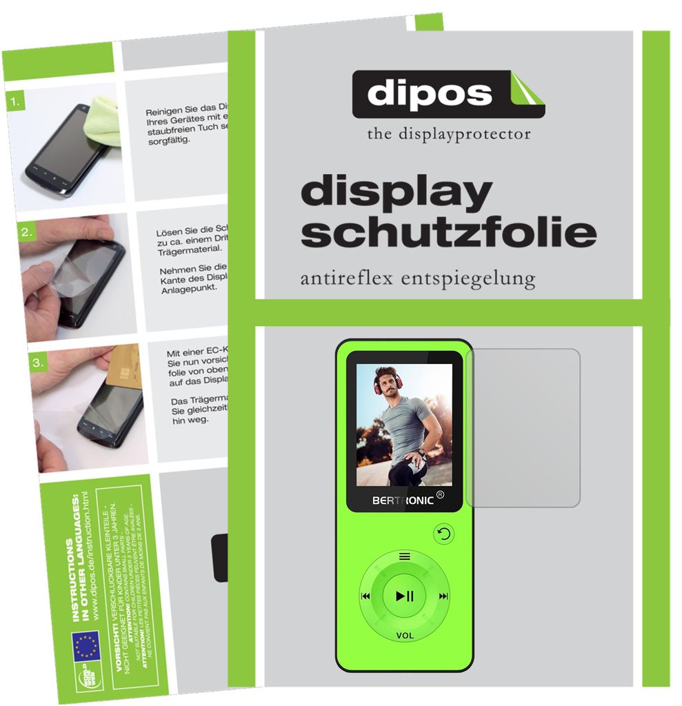6x Schutzfolie für Bertronic BC09 Royal MP3-Player matt Displayschutzfolie Folie