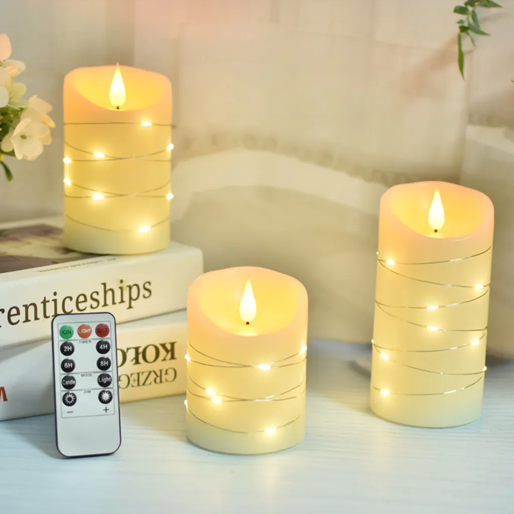 Atmosfera Party Perfetta: Set 3 Candele LED INF con Telecomando - 3