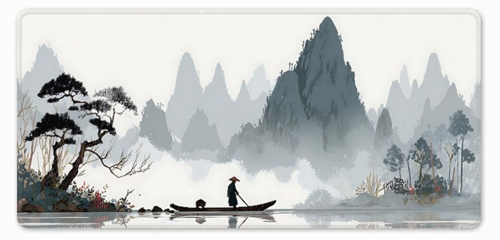 INF Chinesisches Stoffmauspad Gummiboden 80x30x0.3cm genäht waschbar Büro