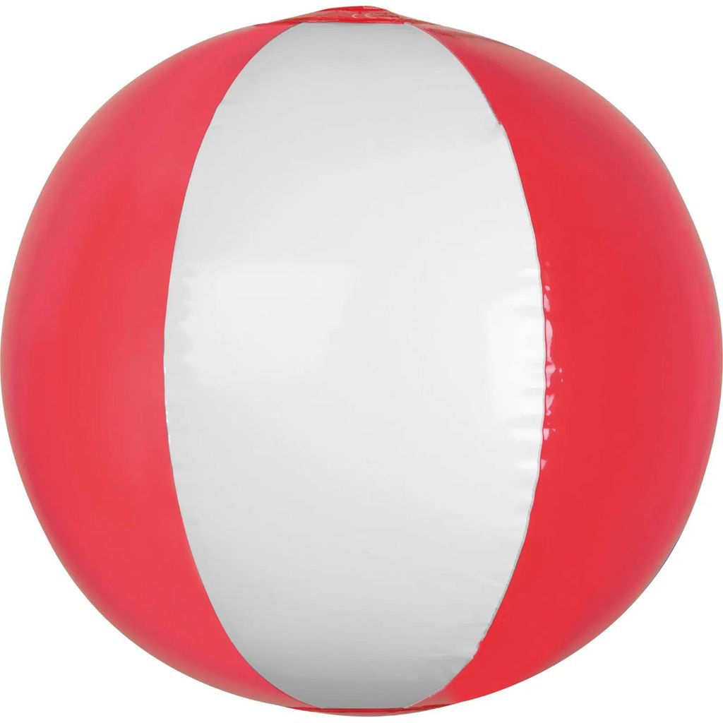 5x Strandball / Wasserball / Farbe: weiß-transparent rot