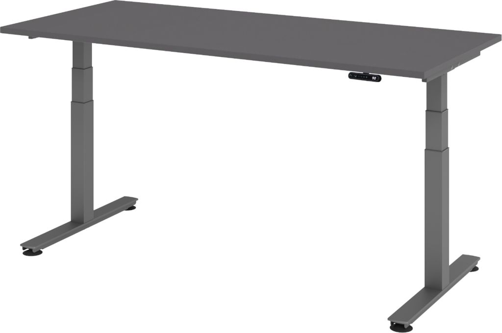 bümö Schreibtisch elektrisch XDSM - Nachbildung: Graphit, Gestell: Graphit, Größe: 180 x 80 cm