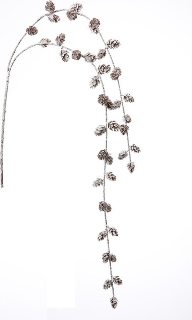 Kunstblume Zapfenzweig beschneit (93cm)