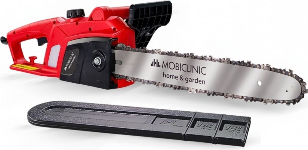 Mobiclinic, Elektro Kettensäge, Verkabelt, 1800 W, Schnittlänge 40 cm, Enthält Hülle, Mit Griff, Geschwindigkeit 13 m/s, Bis zu 120 ml Ölstand...