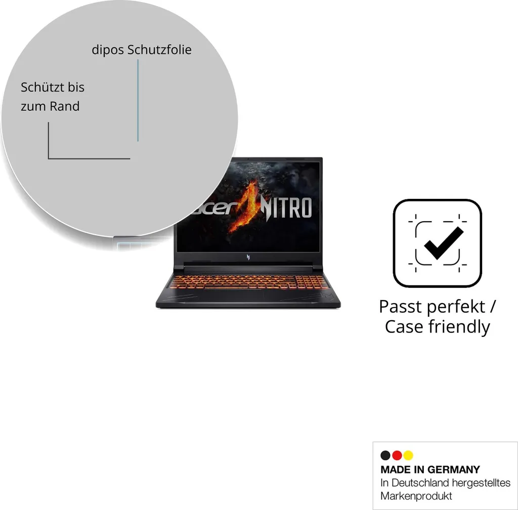 Protection écran en verre souple 9H compatible avec Acer Nitro V16