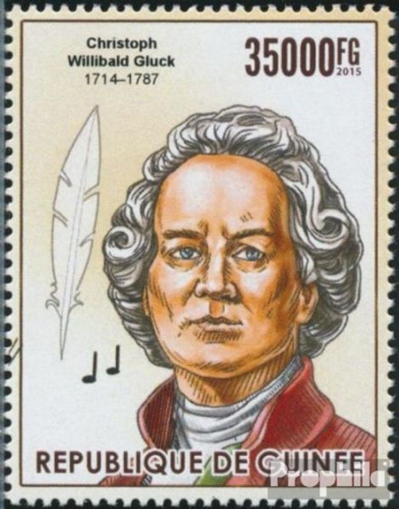 Briefmarken Guinea 2015 Mi 11297 (kompl. Ausgabe) postfrisch Christoph Willibald Gluck