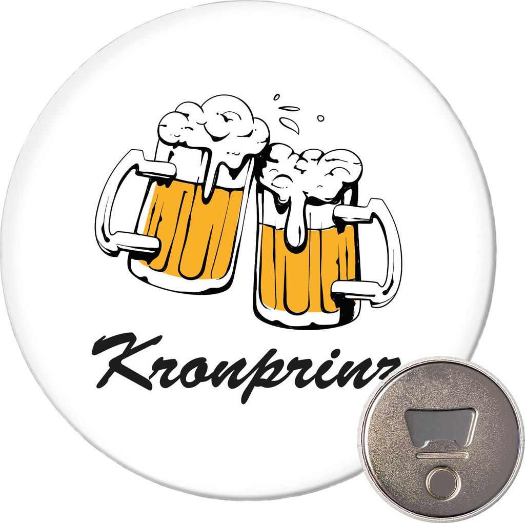 Huuraa Magnet Kronprinz Schützenfest 59mm Kühlschrankmagnet rund Flaschenöffner Geschenkidee