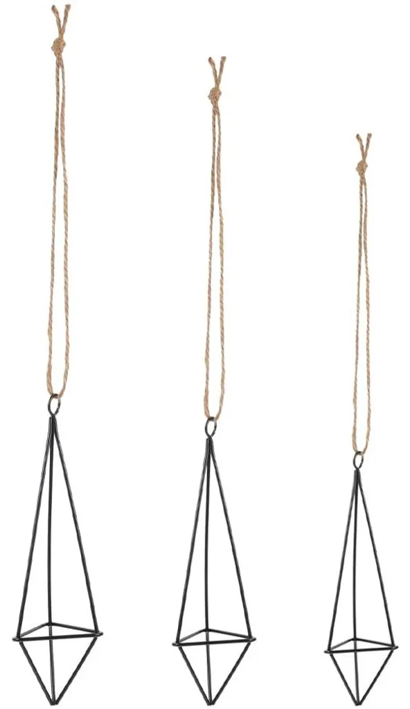 Support suspendu en métal 3 pièces pour tillandsias et plantes aériennes