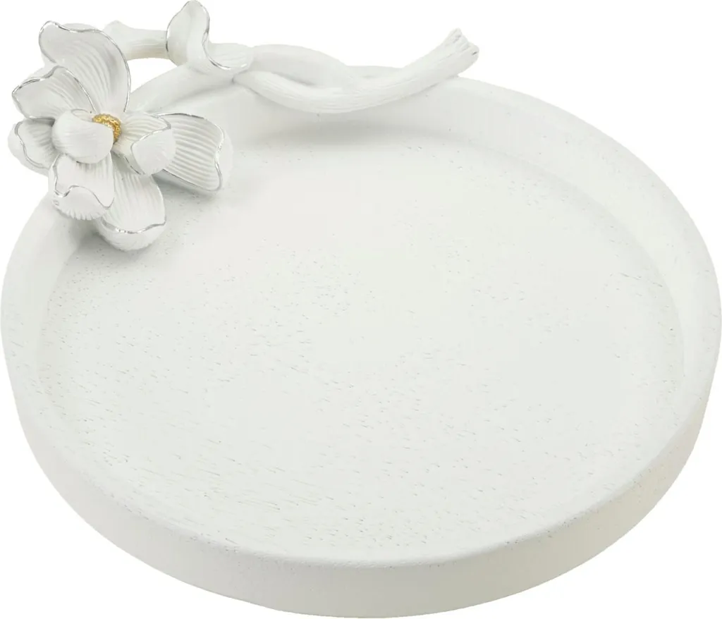 Coupe décorative design fleur de magnolia blanche pour salon chic