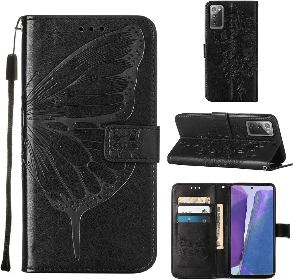 Offerta Cover Note 20: Custodia Pelle Farfalla 3D - Stand e Wallet