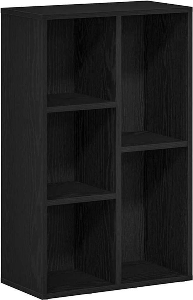 Bücherregal Schwarz Eichen-Optik 50x25x80 cm Holzwerkstoff