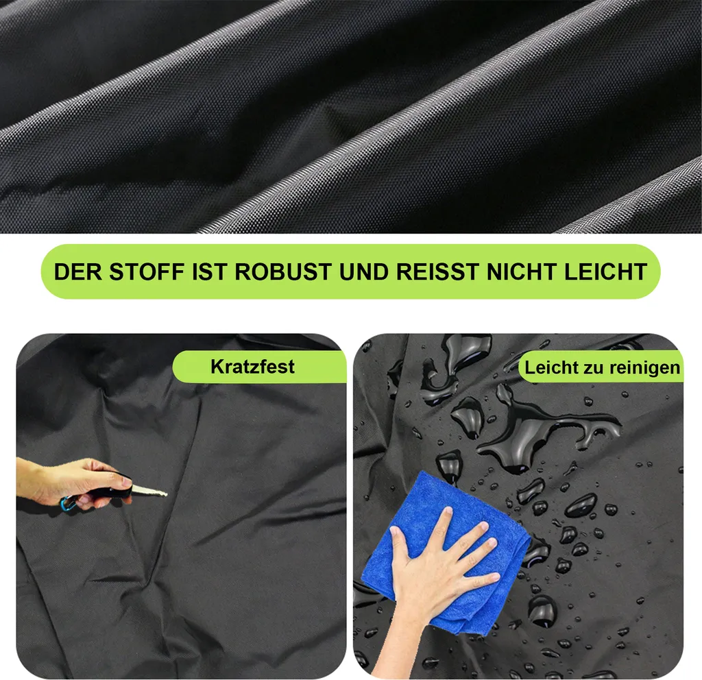 Copri Lettino Giardino Impermeabile 210D Oxford Nero 210x75x80cm - 3