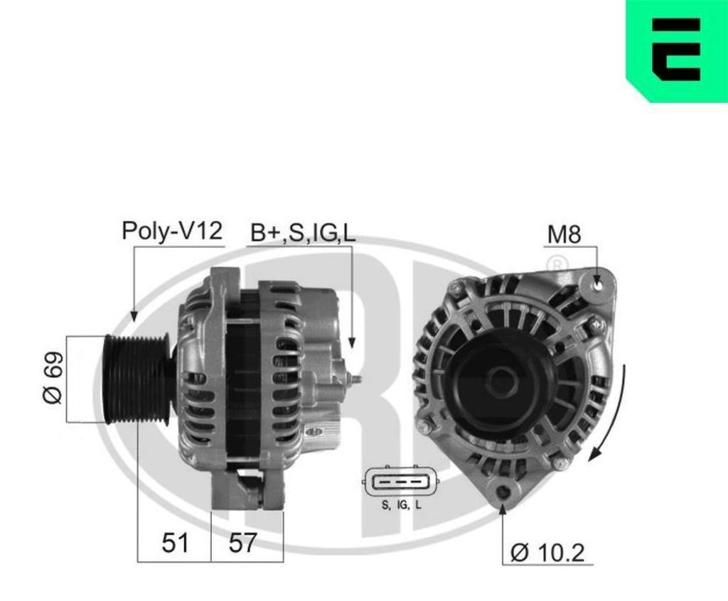 ERA 210341 Lichtmaschine Generator LiMa 90A 28V für IVECO EUROSTAR EUROTECH MP EUROTRAKKER STRALIS I