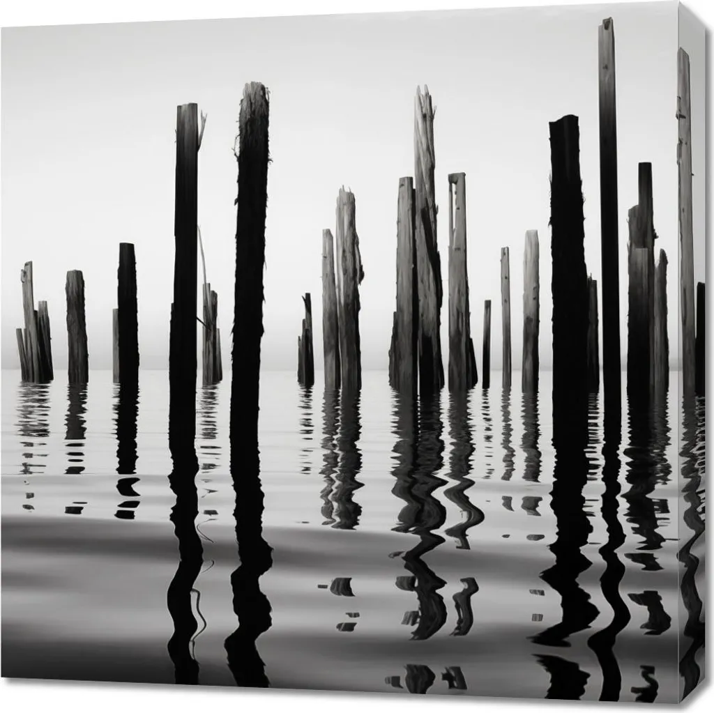 Quadro 70x70 cm Riflessioni sull'acqua