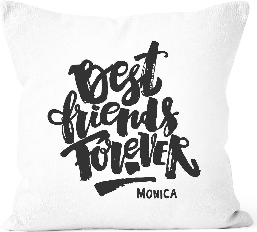 Kissen-Bezug Best friends forever mit Namen Spruch persönliche Geschenke beste Freundin Kissenhülle Dekokissen SpecialMe weiß unisize