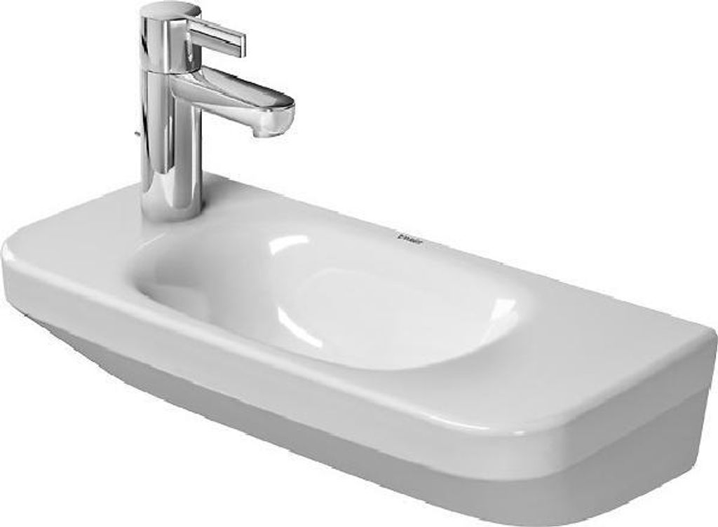 Duravit Handwaschbecken DURASTYLE ohne Überlauf, mit Hahnlochbank, 500 x 220 mm, 1 Hahnloch rechts weiß