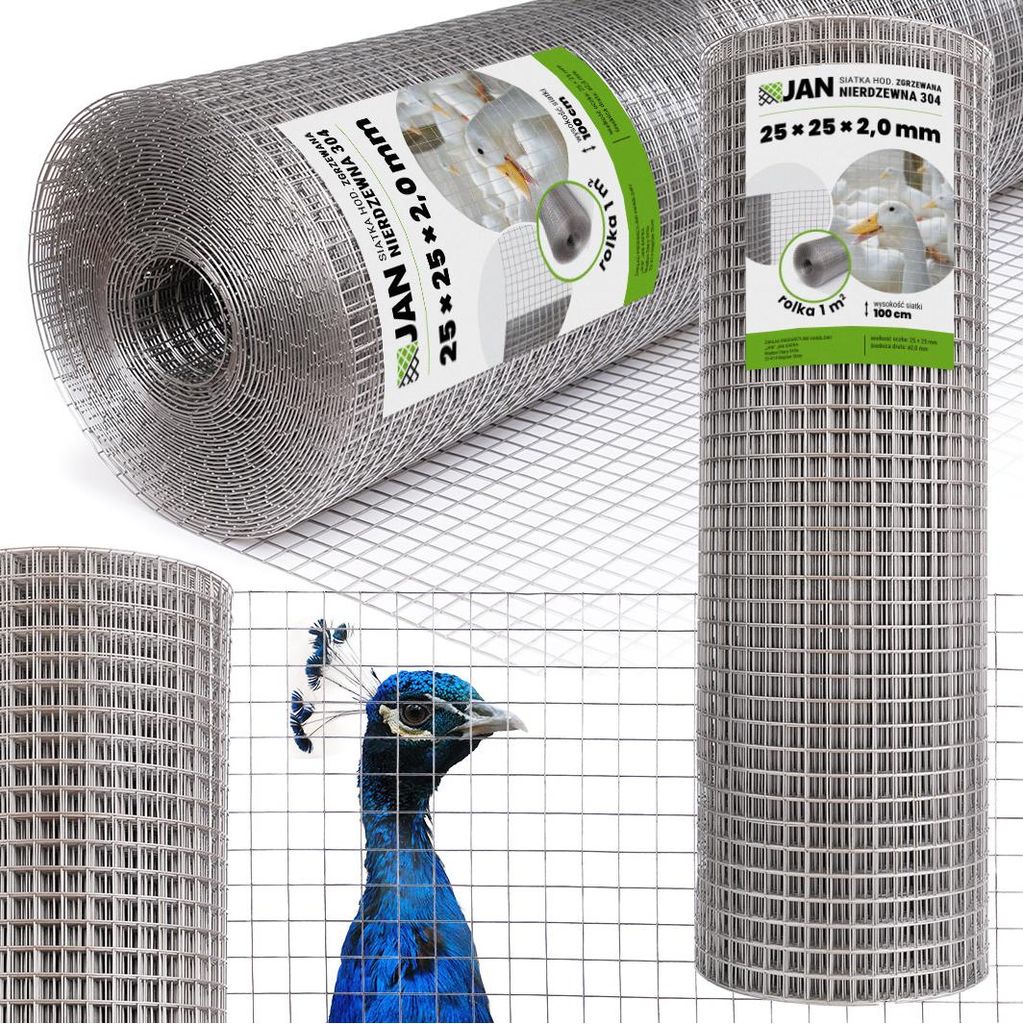 Siatka Zgrzewana Nierdzewna 304 25x25x2,0mm na Woliery Zdjęcie produktu 