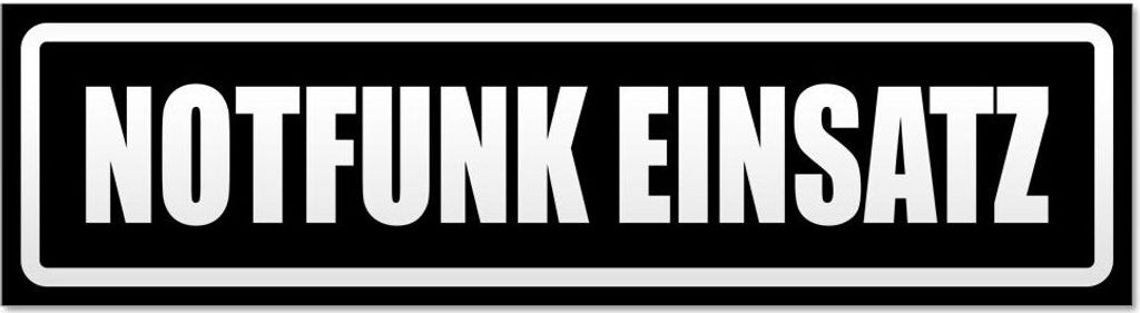 Kiwistar Notfunk Einsatz invertiert Magnetschild Schild magnetisch - 45cm Schwarz - Magnetfolie für Auto PKW Kfz