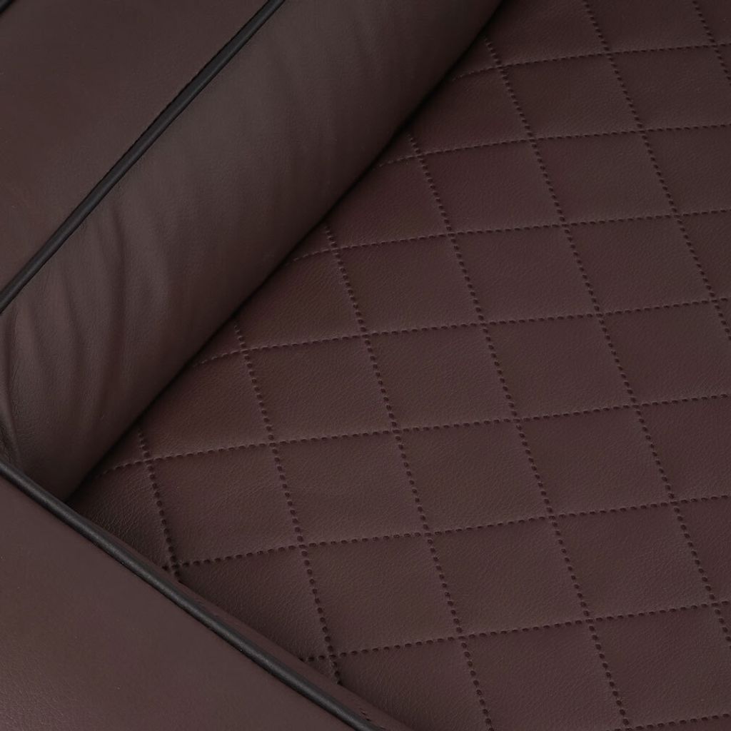 Knuffelwuff Orthopädisches Hundebett aus Laser gestepptem Kunstleder Hampstead 85 x 65cm Braun