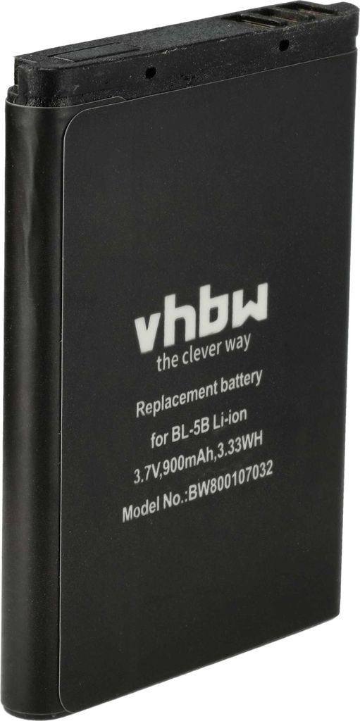vhbw Akku kompatibel mit Nokia 6062, 6061, 5320 XPRESSMUSIC, 5500, 6020, 5500 SPORT, 6060, 6021 Handy Smartphone Telefon (900 mAh, 3,7 V, Li-Ion)
