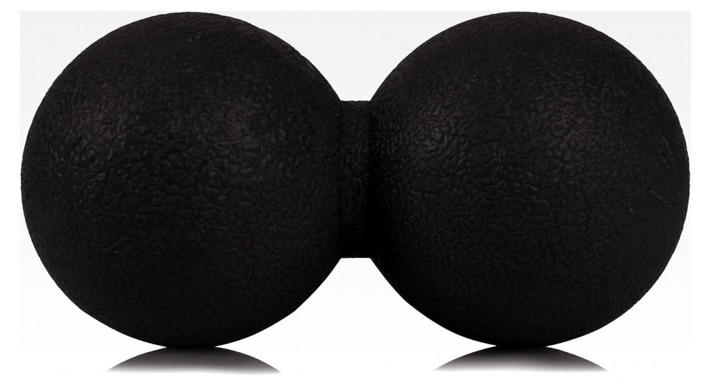 DUO – Schwarzer Duoball Massageball (11,5 x 6 cm) aus hochwertigem Silikon für Triggerpunktmassage, Muskelentspannung und Regeneration