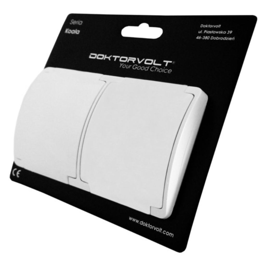 Presa Da Esterno Koala Con Coperchio, IP44, Bianca, 2P+T Tipo Francese E161-01, 16A 250V