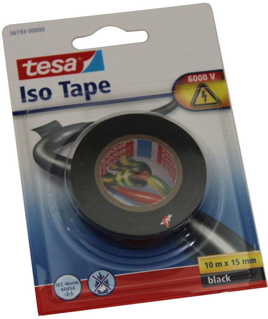 tesa Isolierband 10m 15mm schwarz Blister