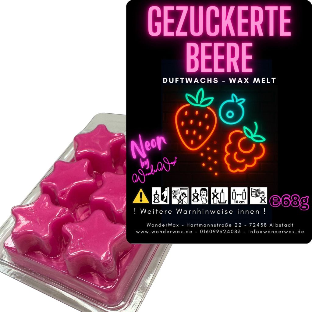 WonderWax Neon Duftwachs Wax Melts für Duftlampe, 6 Sterne Duftmelt Wachsmelt Sojawachs Neon Sterne für Raumdüfte, Wachs Duftöl Indoor Herbst M...